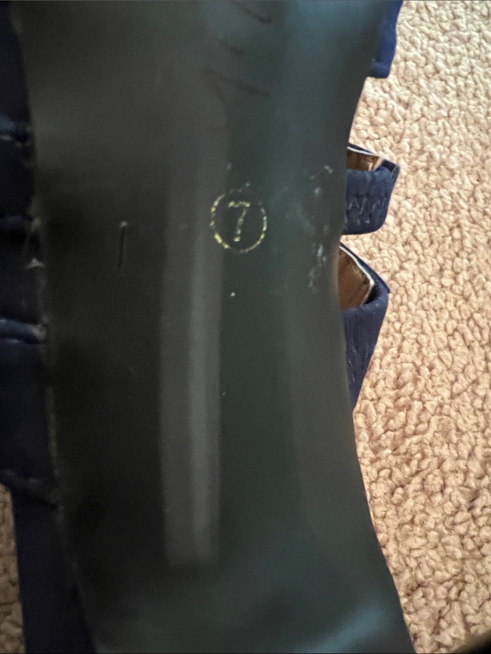 Bonnibel Navy Pointed-Toe Triple-Strap Heels - Picture 4 of 8
